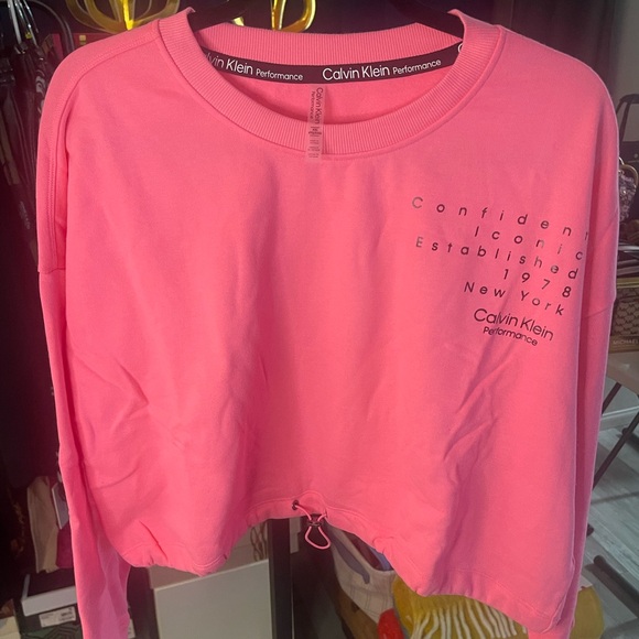 #50 - Calvin Klein Performance Pink Women’s Fleece Sweatshirt. Brand New With … - Picture 2 of 11